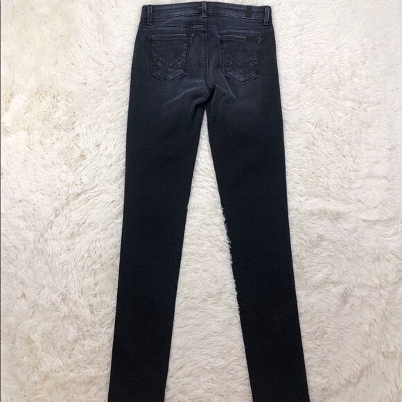 7 For All Mankind 7FAM Skinny A-Pocket Black Jeans 26 - Picture 2 of 7